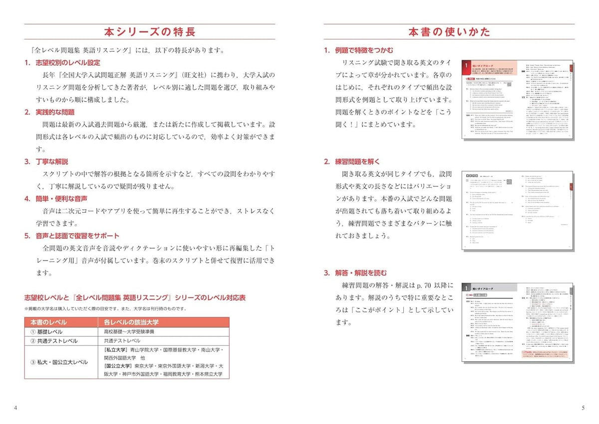 大学入試 全レベル問題集 英語リスニング 3 私大・国公立大レベル 新装版 – 旺文社 学びストア